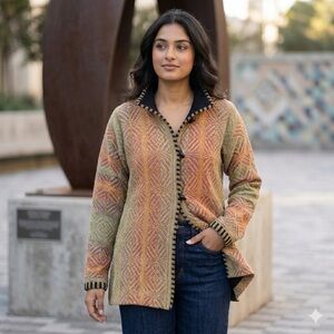 |Y2K| PATRICIA PALSON Rare Art to Wear Hand Woven Jacket Boho Tapestry OSFM